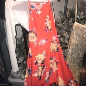 Floral orange dress